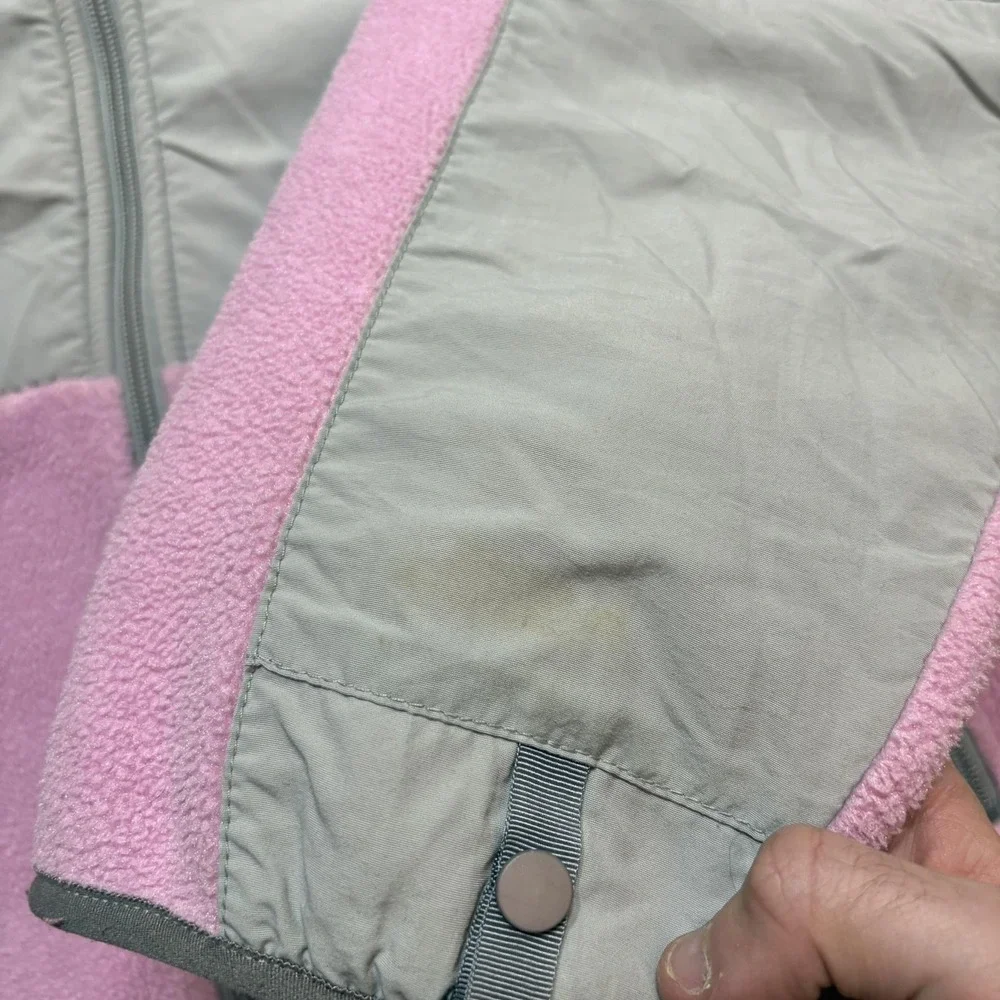 The North Face Denali Jacket Youth XL Pink‎ Gray Polartec Fleece Full Zip